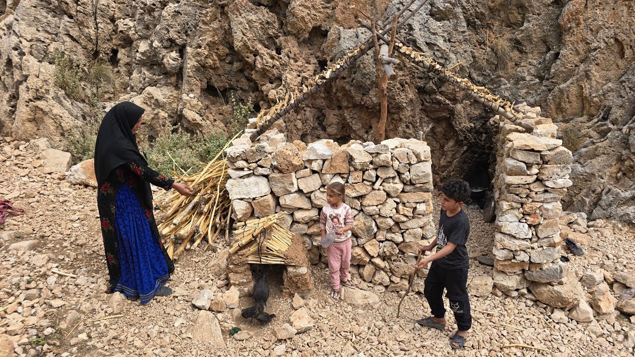 Real life in a cave: preparing the cave, building a wooden shelter