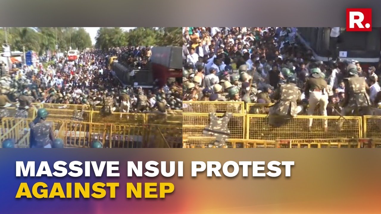 NSUI Workers Protest Outside CM Shivraj Chouhan's Bhopal Residence Against New Education Policy