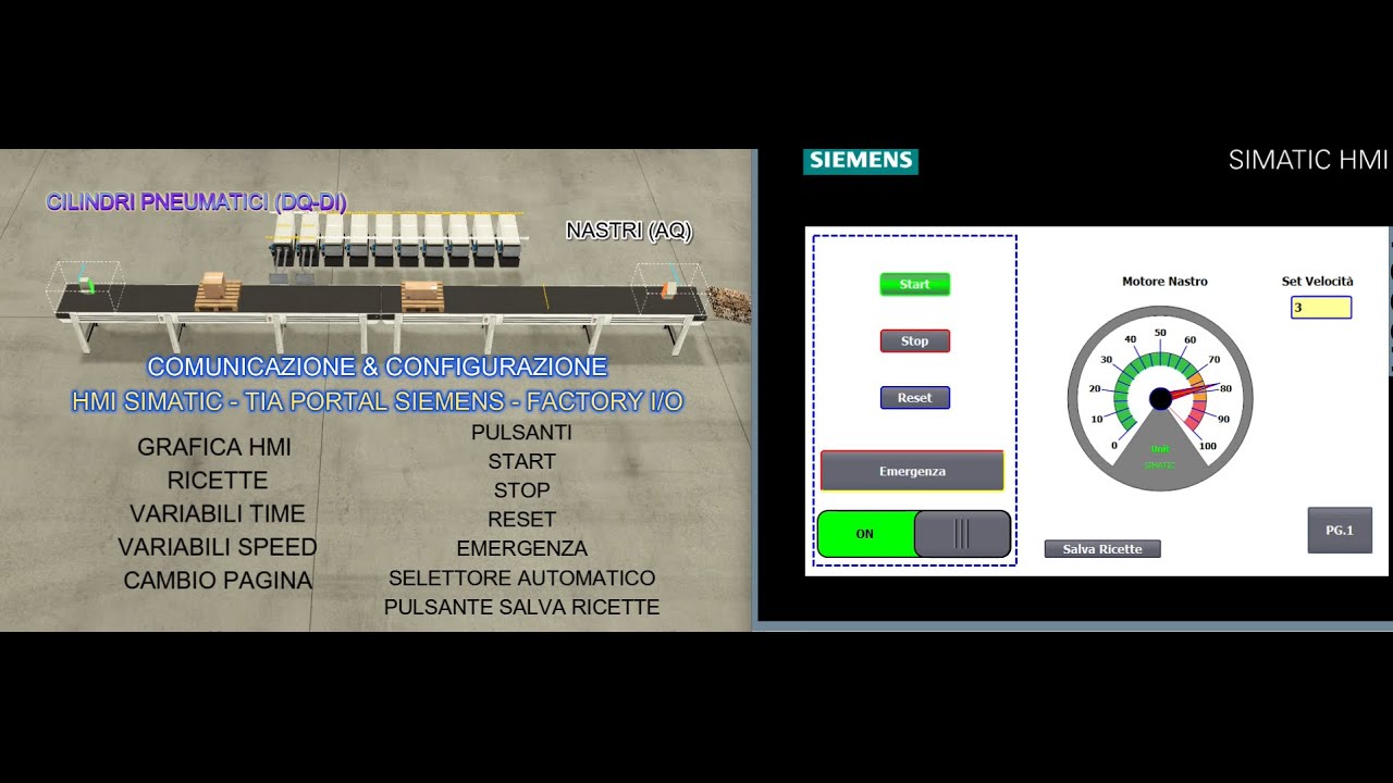 TIA PORTAL SIEMENS FACTORY I/O - (PARTE 4.2) HMI-PANNELLO OPERATORE.