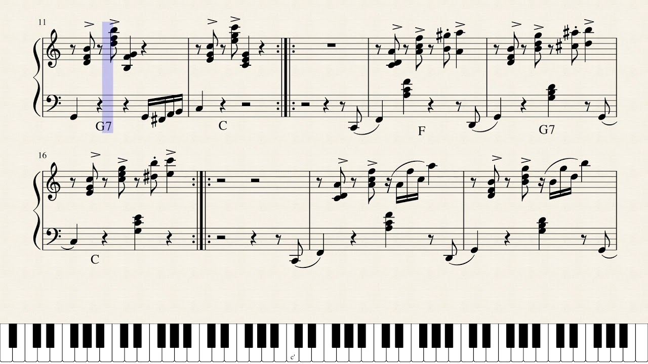 TIPOS DE SINCOPAS DEL TANGO PIANO.