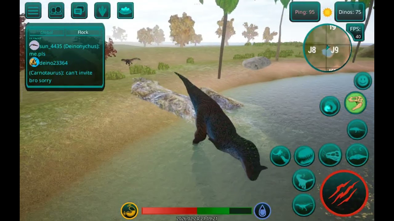 carnotaurus is getting ready at the morning in the cursed dinosaur isle 