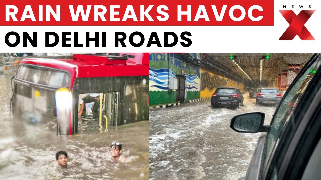 Delhi Rain Goes Viral: Peak-Hour Traffic Nightmare On Delhi-Gurugram Expressway Amid Downpour |NewsX
