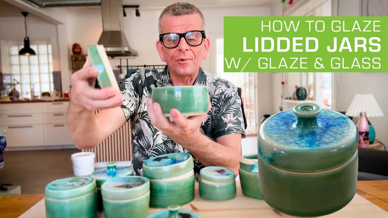 159. Глазирование банок с крышками селадоном и стеклом