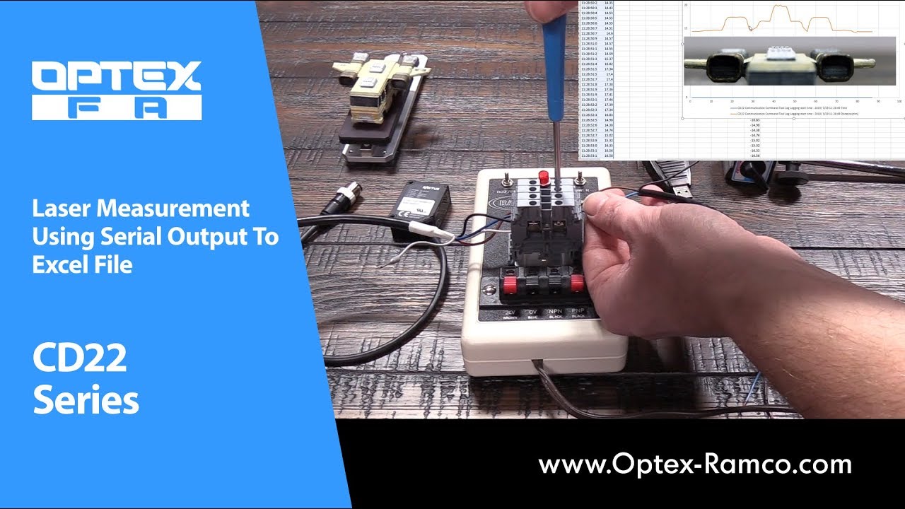 How to take the serial output of the CD22 laser sensor into Excel