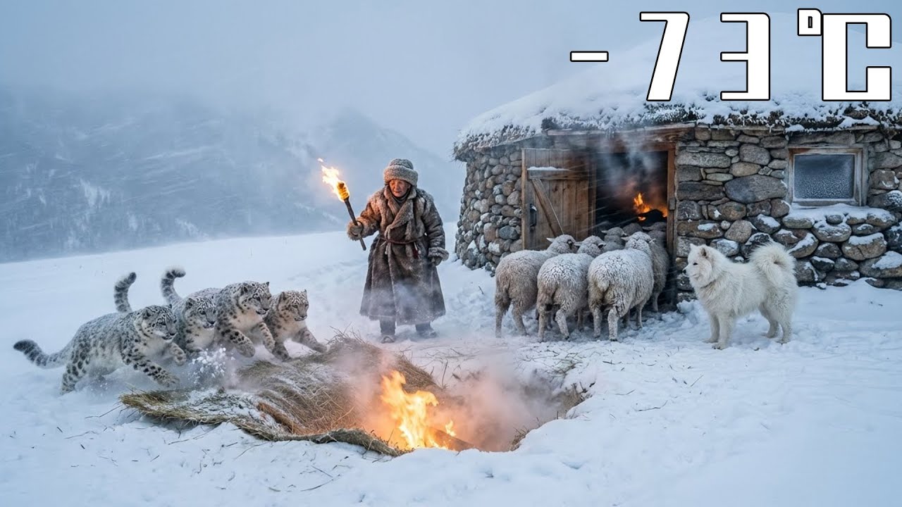 –73°C Blizzard: 86-Year-Old  Woman Sets a Snow-Pit Fire Trap, Saves Sheep & Samoyed