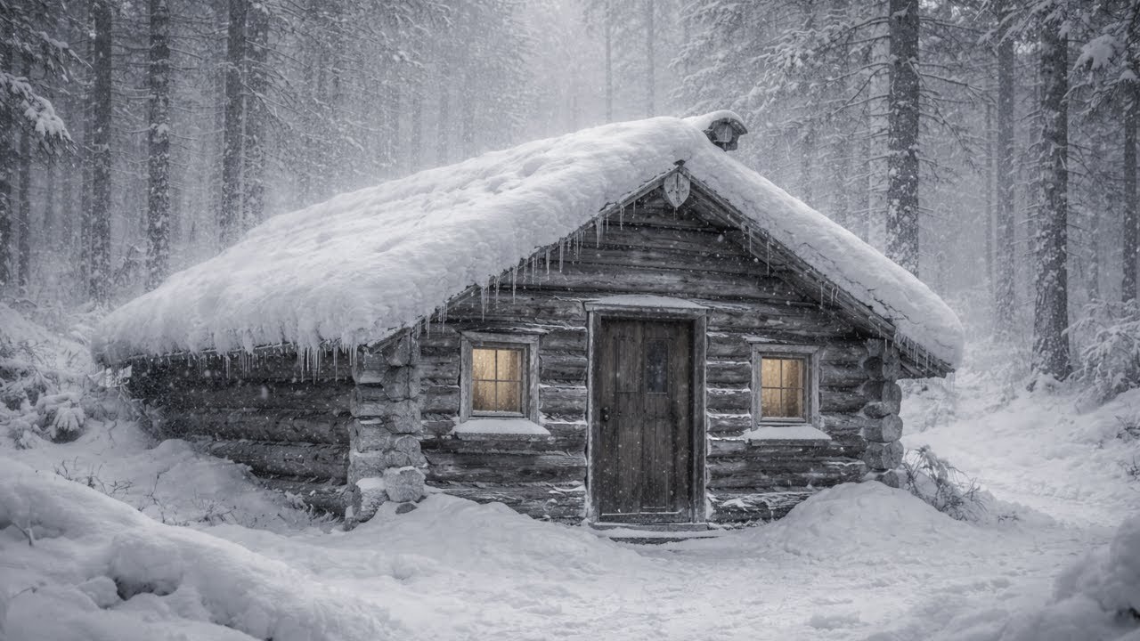 I Survived Snowy Forest in a Log Cabin During New Year | Life Off The Grid