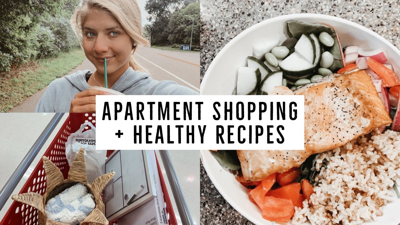 VLOG: shopping for my new apartment + healthy recipes!
