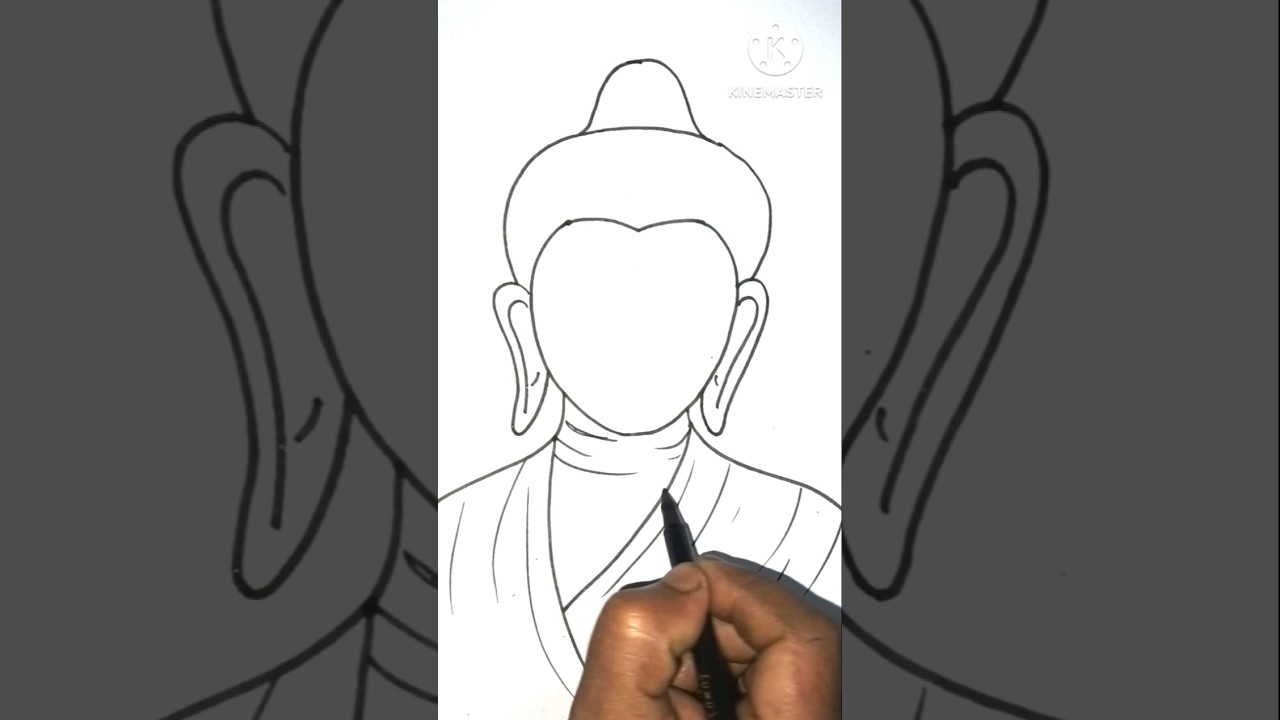 easy lord Buddha drawing #shorts #youtubeshorts #drawing #buddha