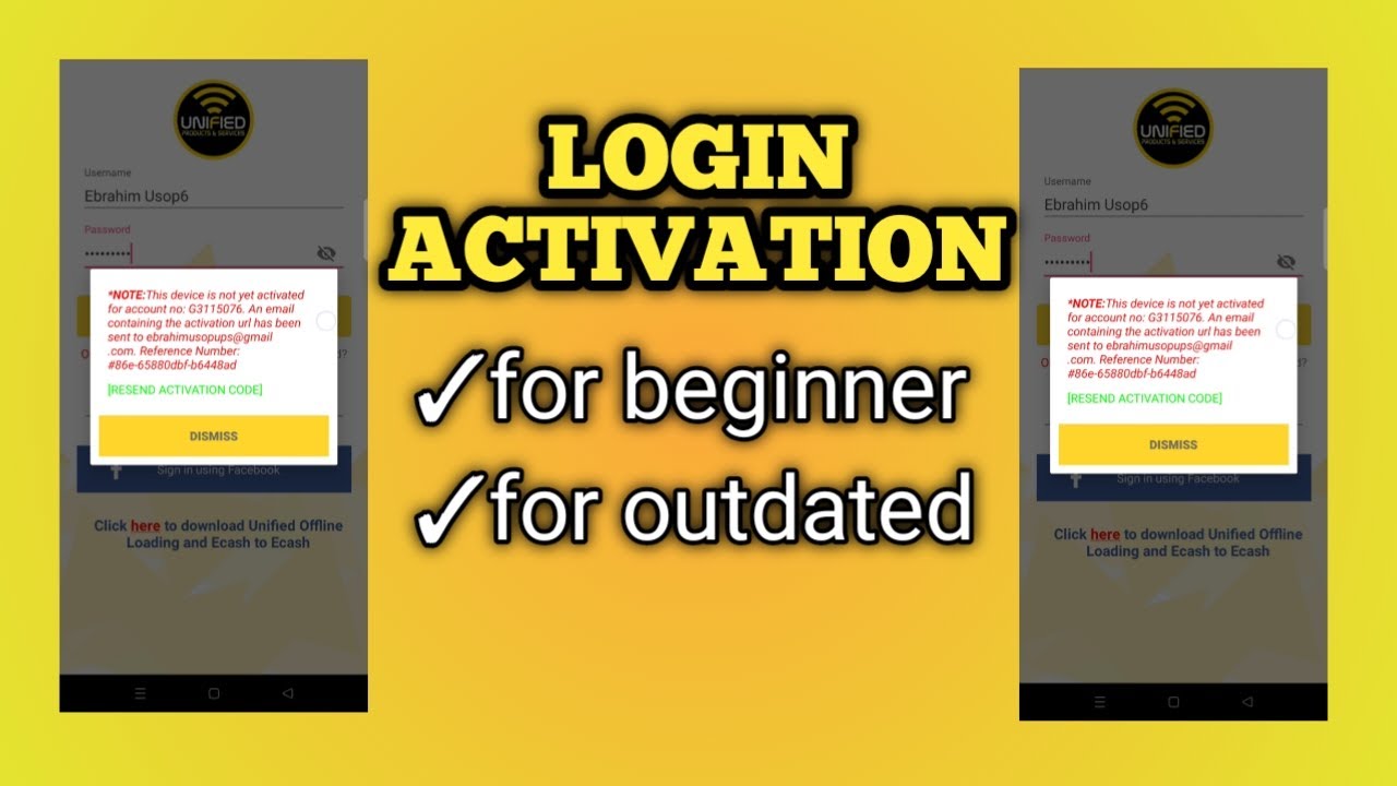 HOW TO ACTIVATE YOUR UNIFIED ACCOUNT TO YOUR DEVICE