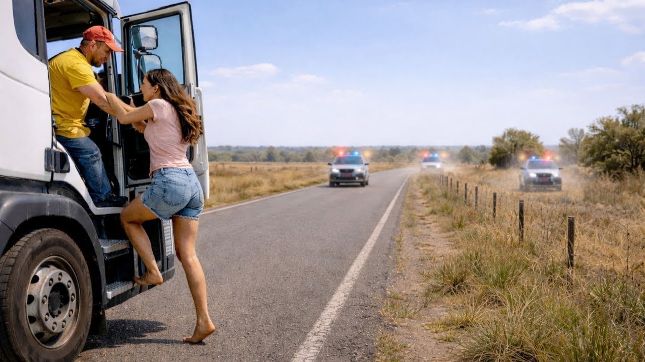 Camionero salva a una joven en la carretera… pero 5 minutos después aparecen 3 patrullas de la PRF
