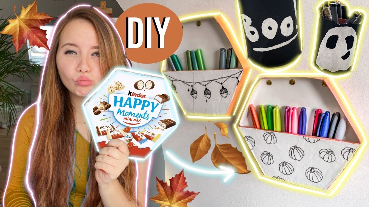 Herbstliche Stifteaufbewahrungs DIY´s aus Kinderschokolade || Foxy Draws