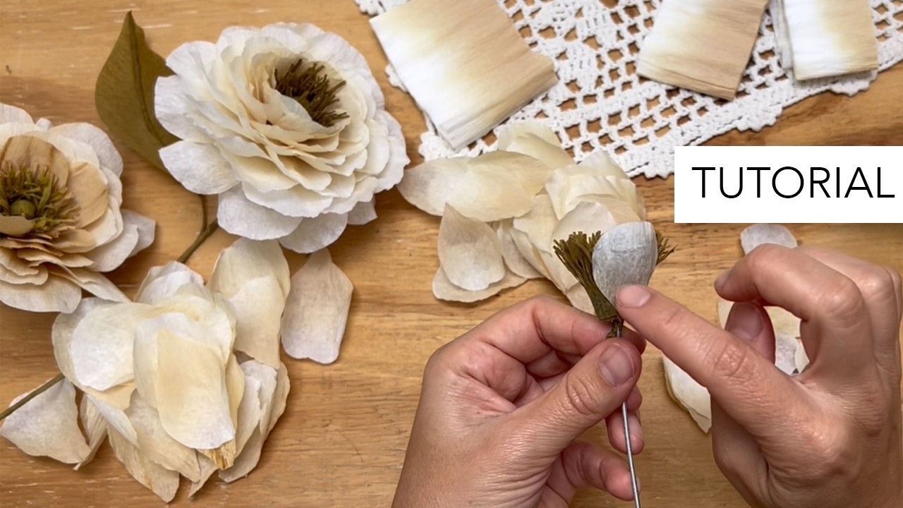 Aprend&eacute; esta t&eacute;cnica de Flores de Papel Crepe 🌼 Muy f&aacute;ciles ✅ Paper Flower Tutorial - DIY