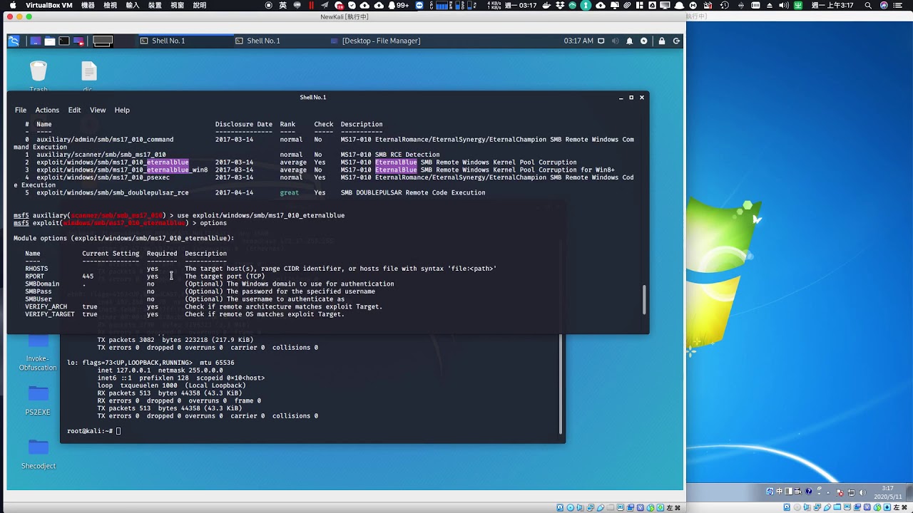 EternalBlue X MS17-010 X Smb exploit X RCE X Metasploit