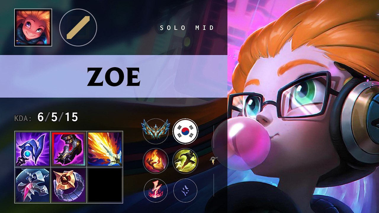 Zoe Mid vs Cassiopeia (T1 Guti) - KR Challenger Patch 26.13