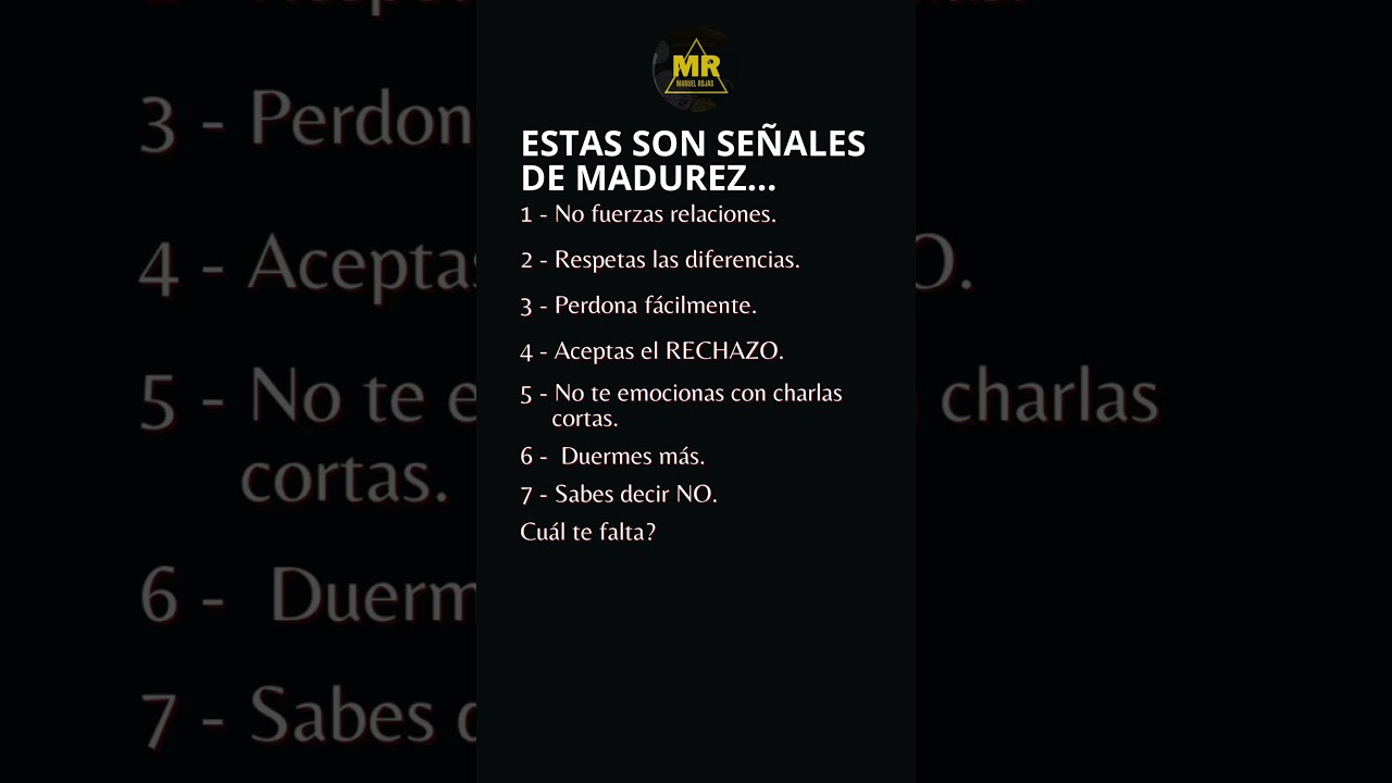 7 son las se&ntilde;ales de madurez#inspiration #frases #motivacion #inspriacion #psicologia #exito