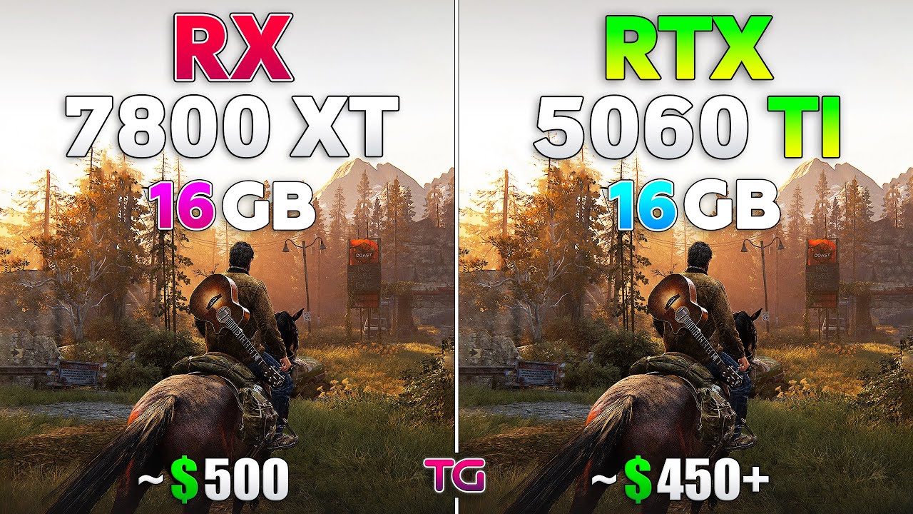 RTX 5060 Ti vs RX 7800 XT - Test in 10 Games