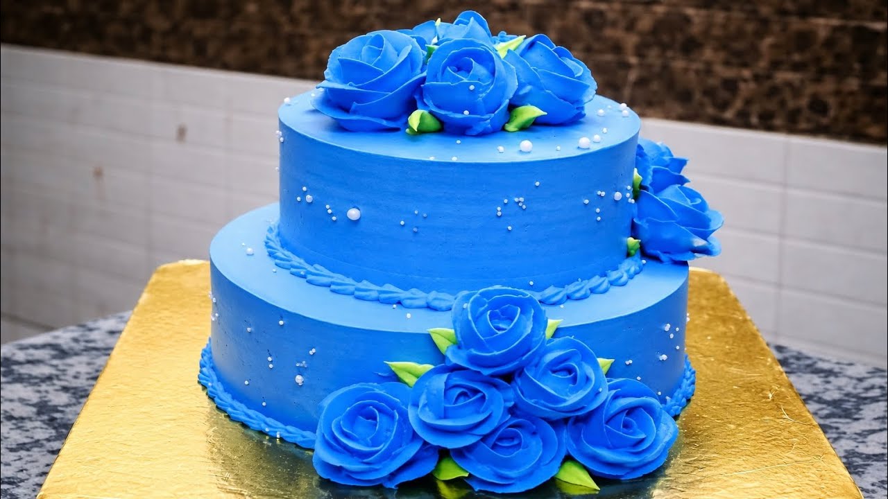 Beautiful Blue Rose Two Tier Cake Design 💙 | Amazing Cake Decoration Tutorial 2026”