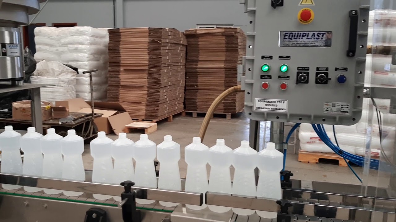 Envasadora linear automática para líquidos -10 e 12 bicos de envase