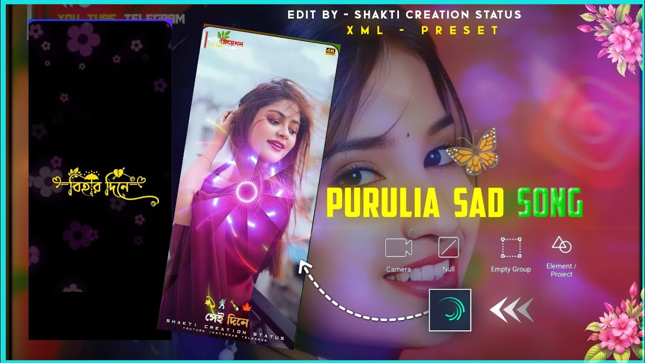 Purulia Sad Song Status Video Editing Alight Motion Video Editing 