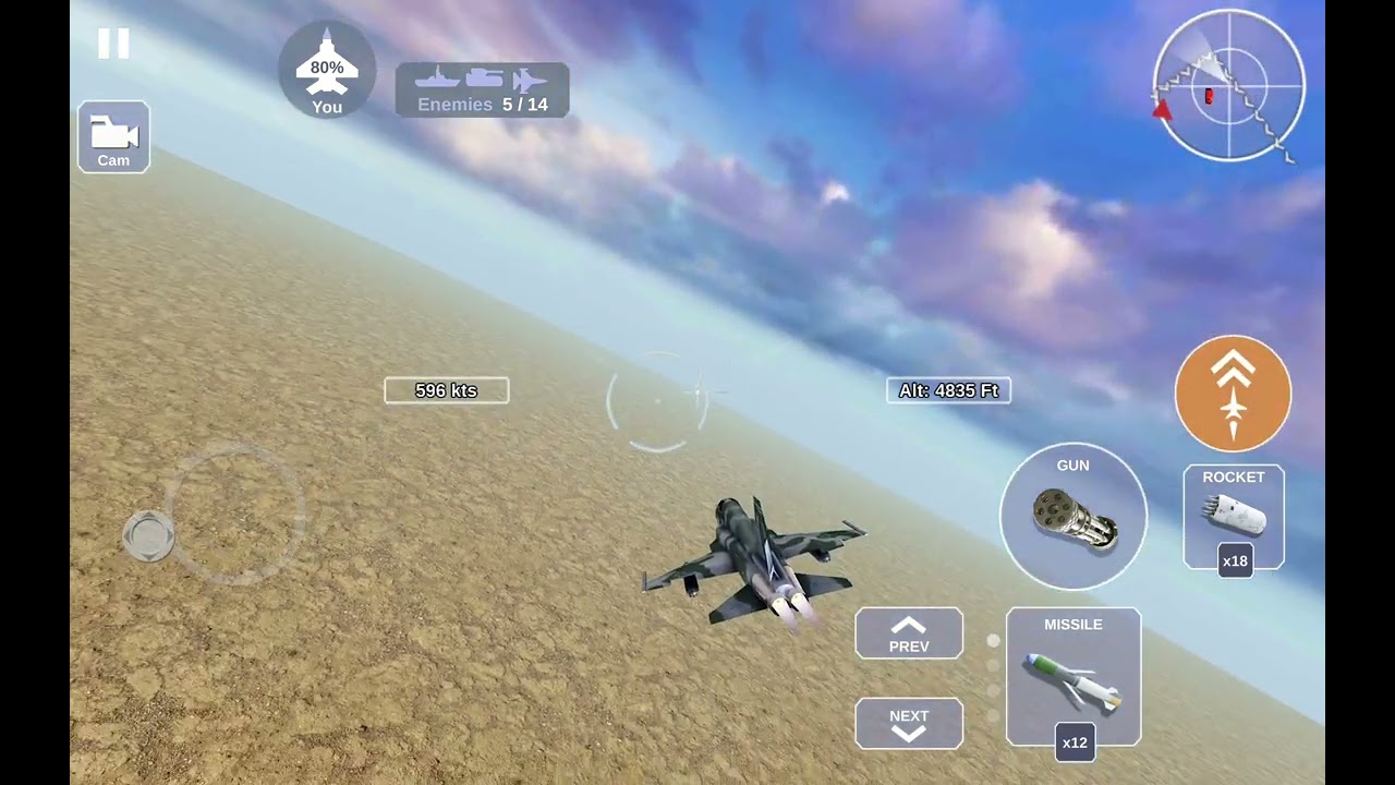 Fighter jet flying up higher in the air..fighter jet game