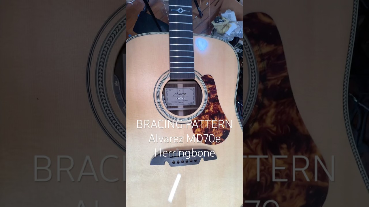 BRACING PATTERN - ALVAREZ MD70e Herringbone @luthermusicsg #guitarcollector
