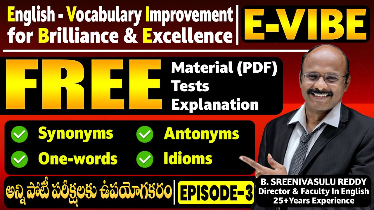 E-VIBE - Free Vocabulary Enrichment Test - 3 Explanation by - Director Sir - Everest Coaching Point