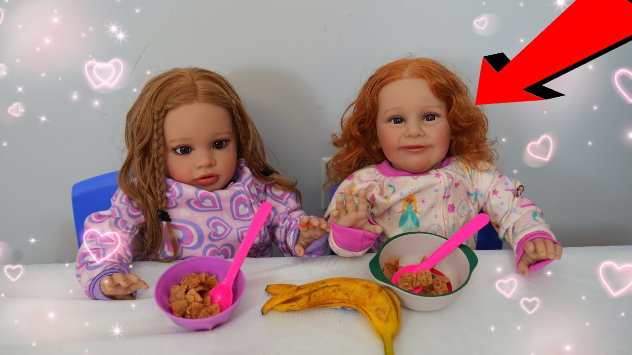 Reborn doll Annie’s morning routine and meeting the new baby