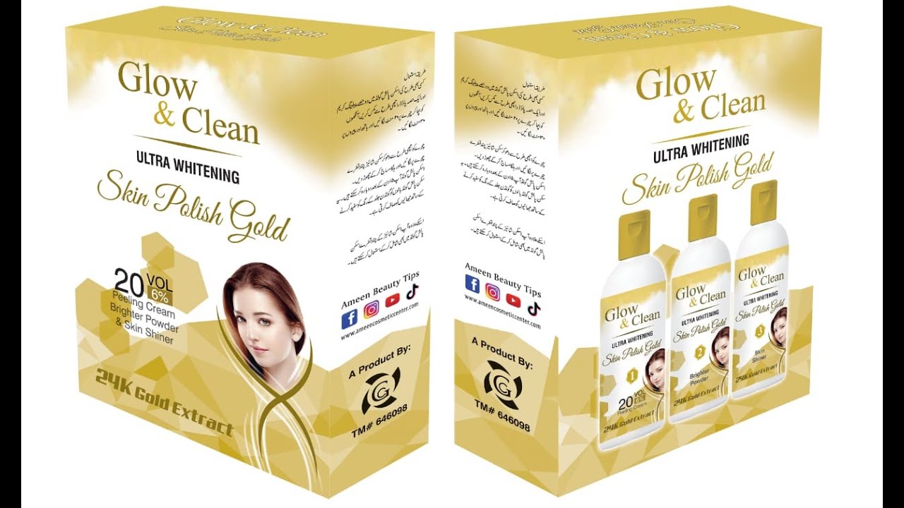 Glow and Clean 24 Gold Skin Polish  Peeling Cream, Brighter Powder & Skin Shiner