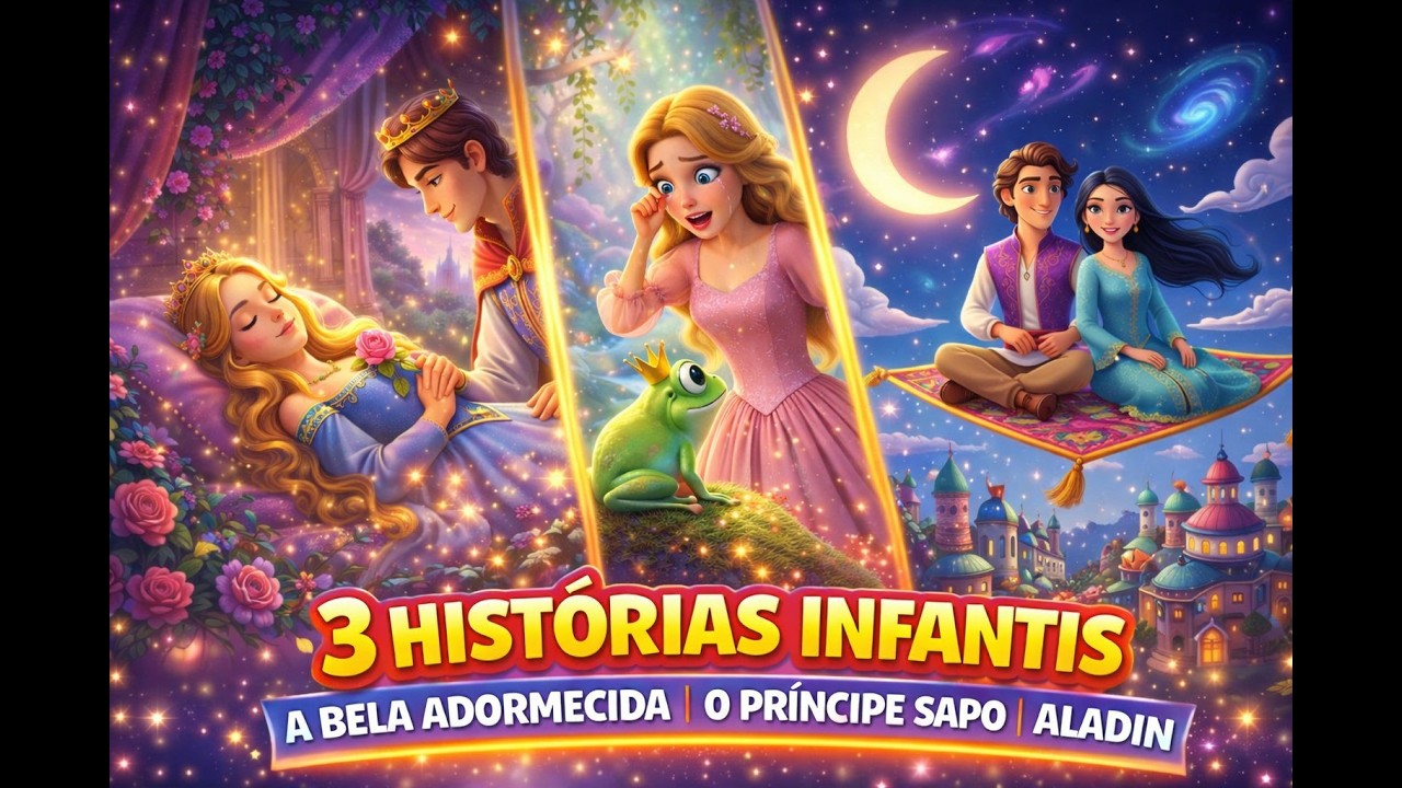 3 histórias Infantis | A bela Adormecida | O príncipe Sapo | Aladin. Narradas pelo sapinho Bibito