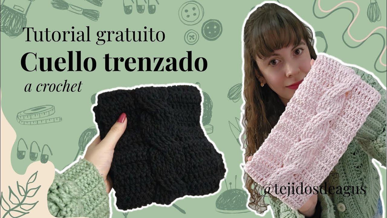 Cuello infinito con trenza a crochet | fácil
