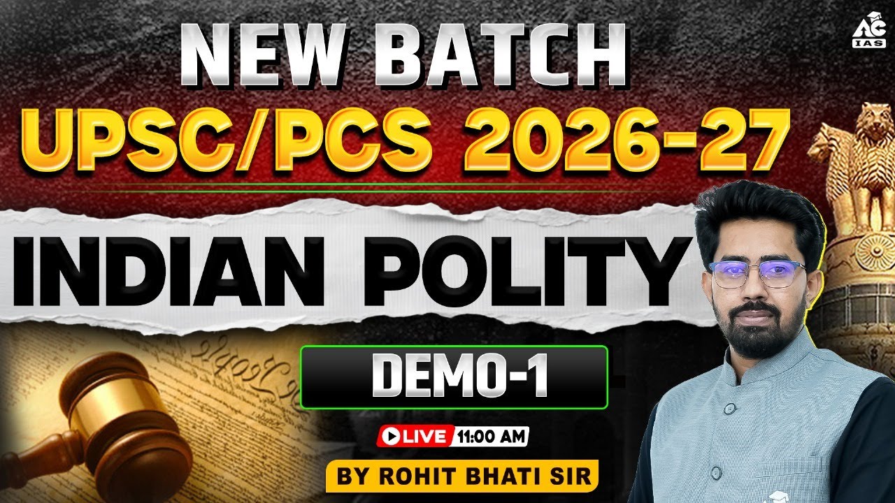 Crack UPSC/PCS Exams With Arora IAS Classes New Batch | Indian Polity By Rohit Bhati Sir