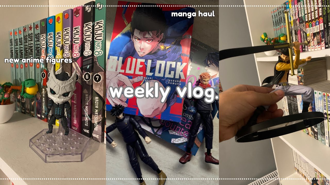 weekly vlog ☁️ manga shopping, anime figures, manga haul, anime merch