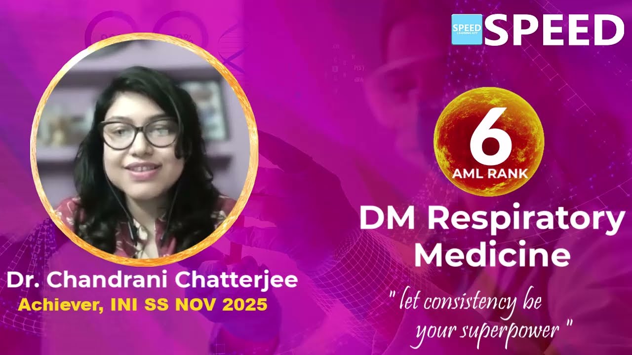 INI SS Nov 2025, DM Respiratory Medicine, AML Rank 6, Dr. Chandrani Chatterjee., SPEED