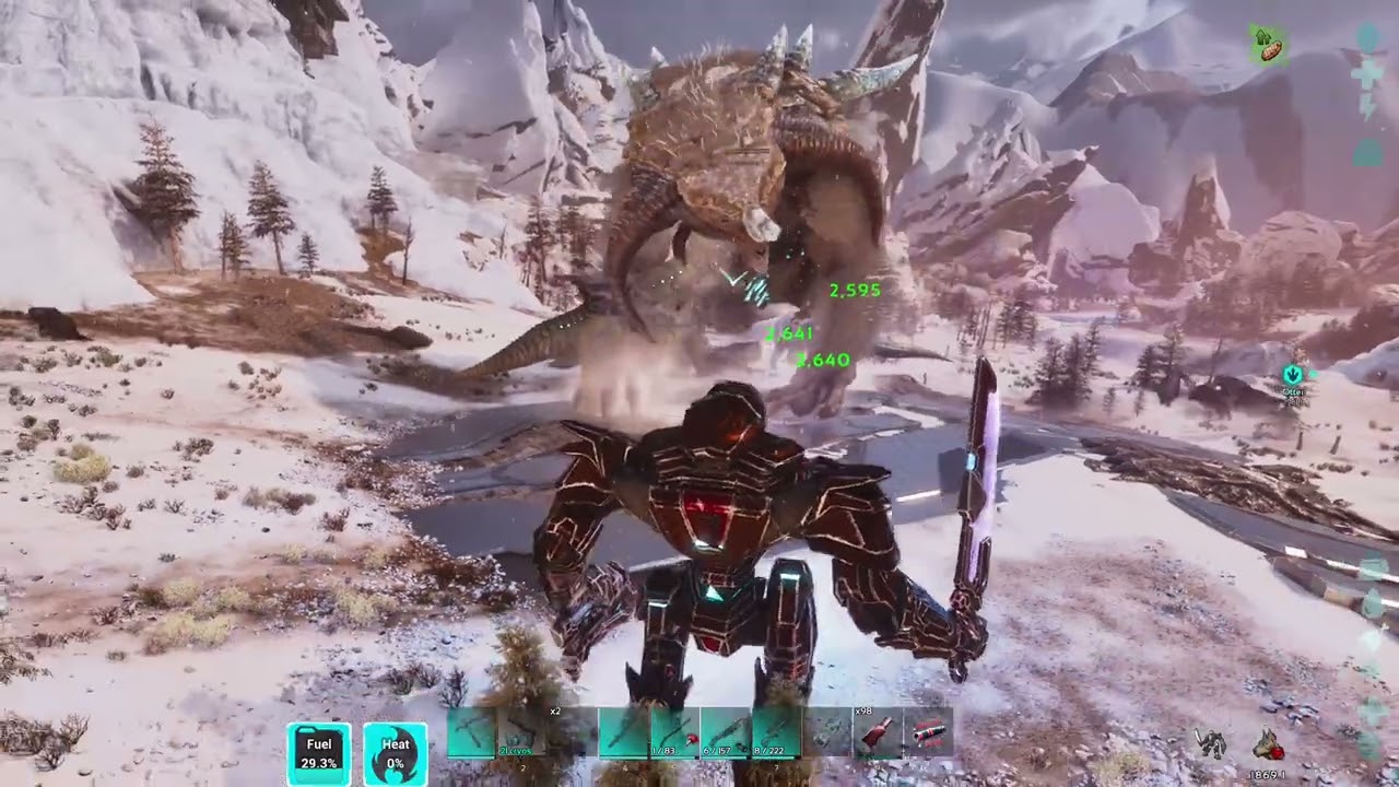 Ark Survival Ascended Extinction Ice Titan vs Mek, Dread, Giga, Deinosuchus