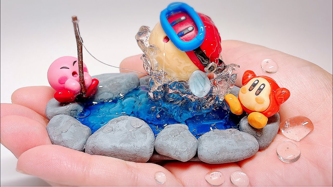 【100均工作】手のひらにカービィの釣り堀作ってみた【カービィディスカバリー】〜How to make a Kirby fishing pond〜
