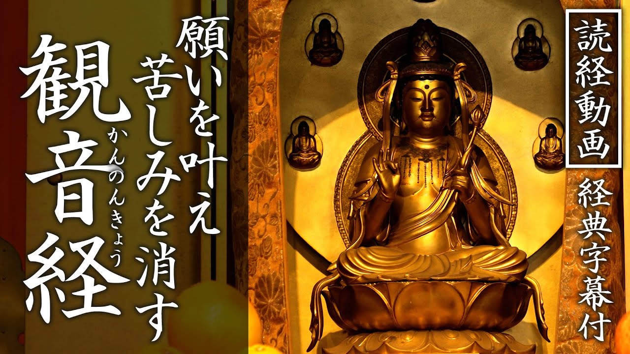 【読経動画】経典字幕付き『観音経』願いを叶え、苦しみを消す #お経 #観音経 #観音様