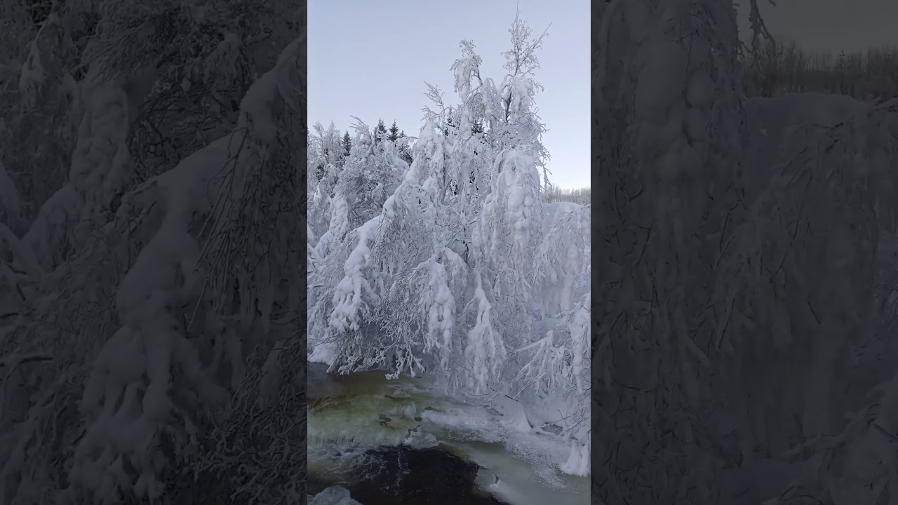 Mountain river in winter /-30°C/. 