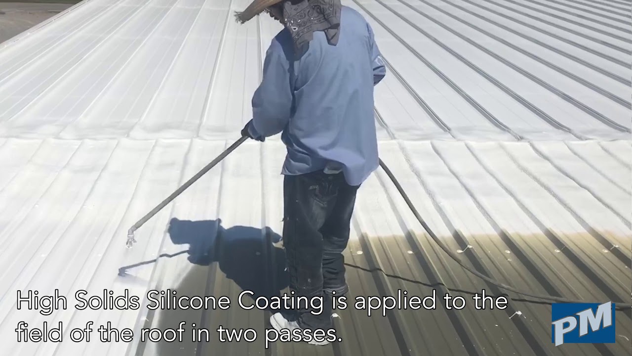 Silicone Roof Coating Restoration over Metal Roof - Application