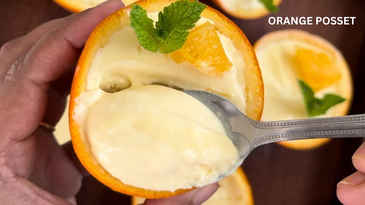 ORANGE POSSET RECIPE In Just 10 min || No-Bake, No Gelatin, Easy and Delicious!