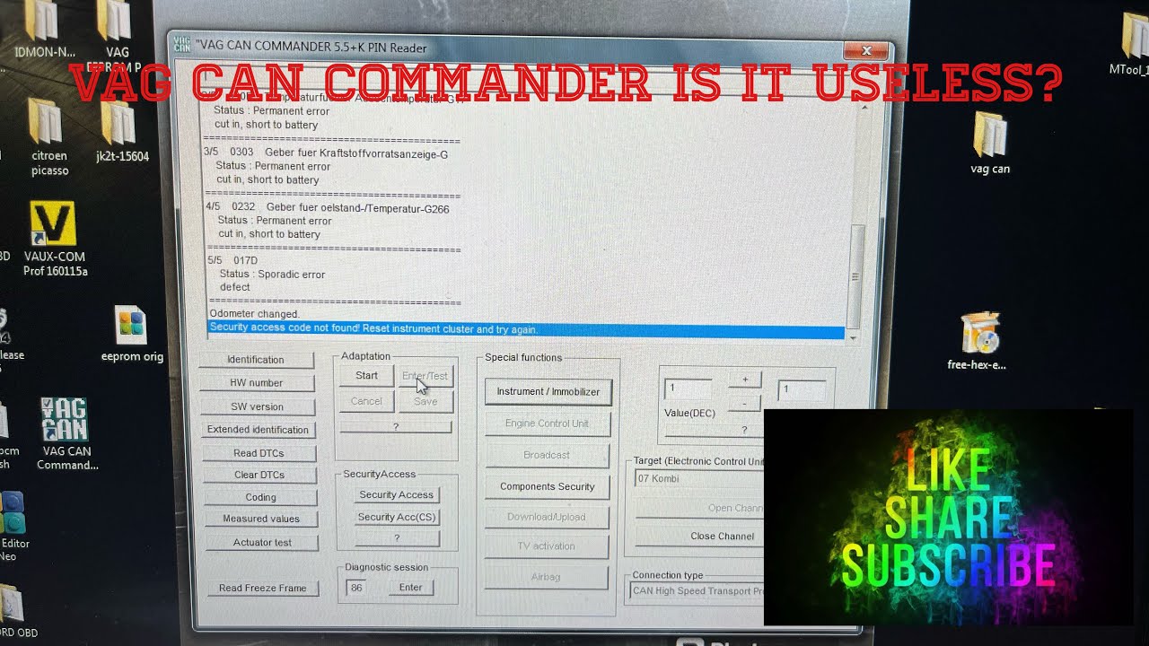 VAG CAN COMMANDER 5.5 useless?