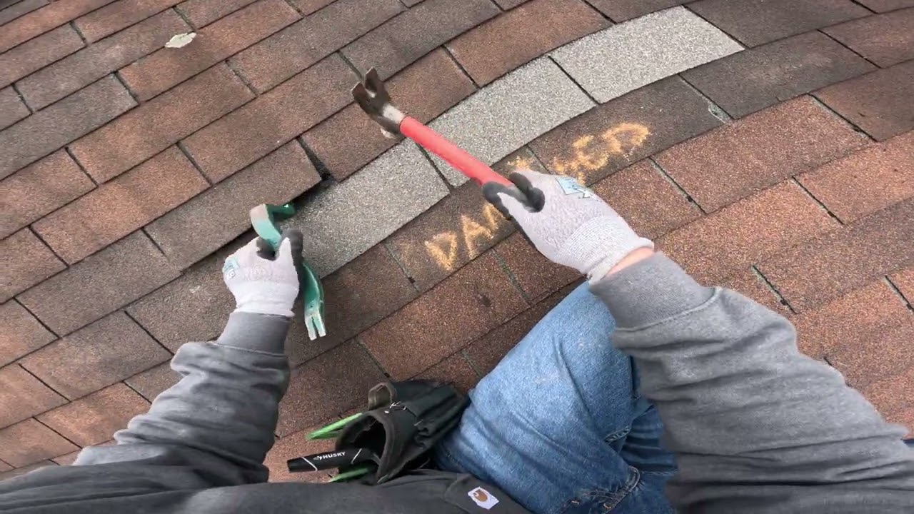Shed shingle repair. 