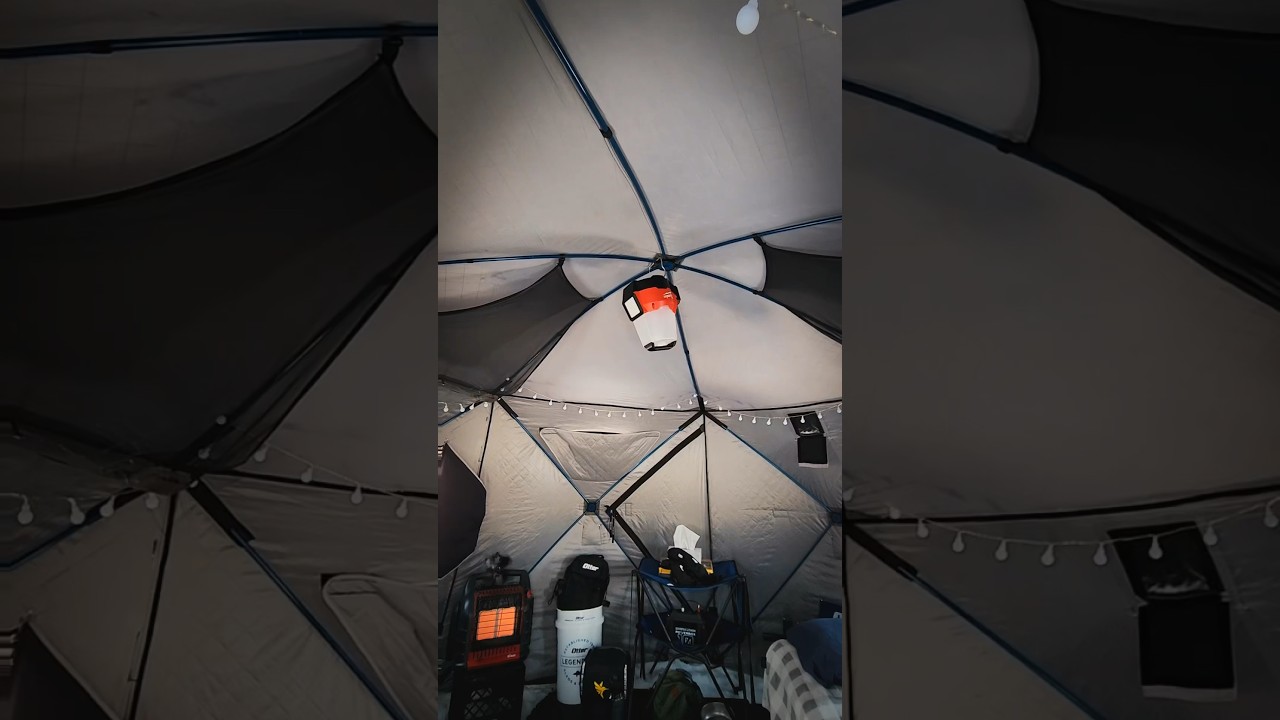 The ultimate ice camping setup for a weekend spent ice fishing 🙌 #camping #fishing #outdoors