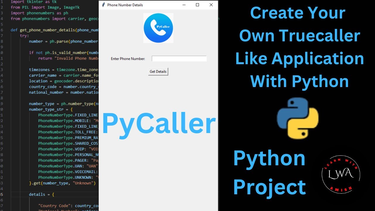 Python Project: Create a Truecaller-like GUI Application with Python