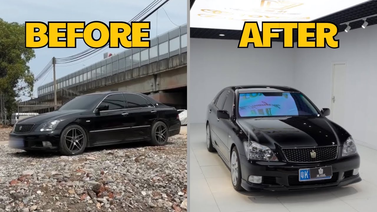 🔥 Full Restoration of Toyota Crown Royal Saloon G VIP in Just 10 Minutes | Luxury Reborn 🚘✨