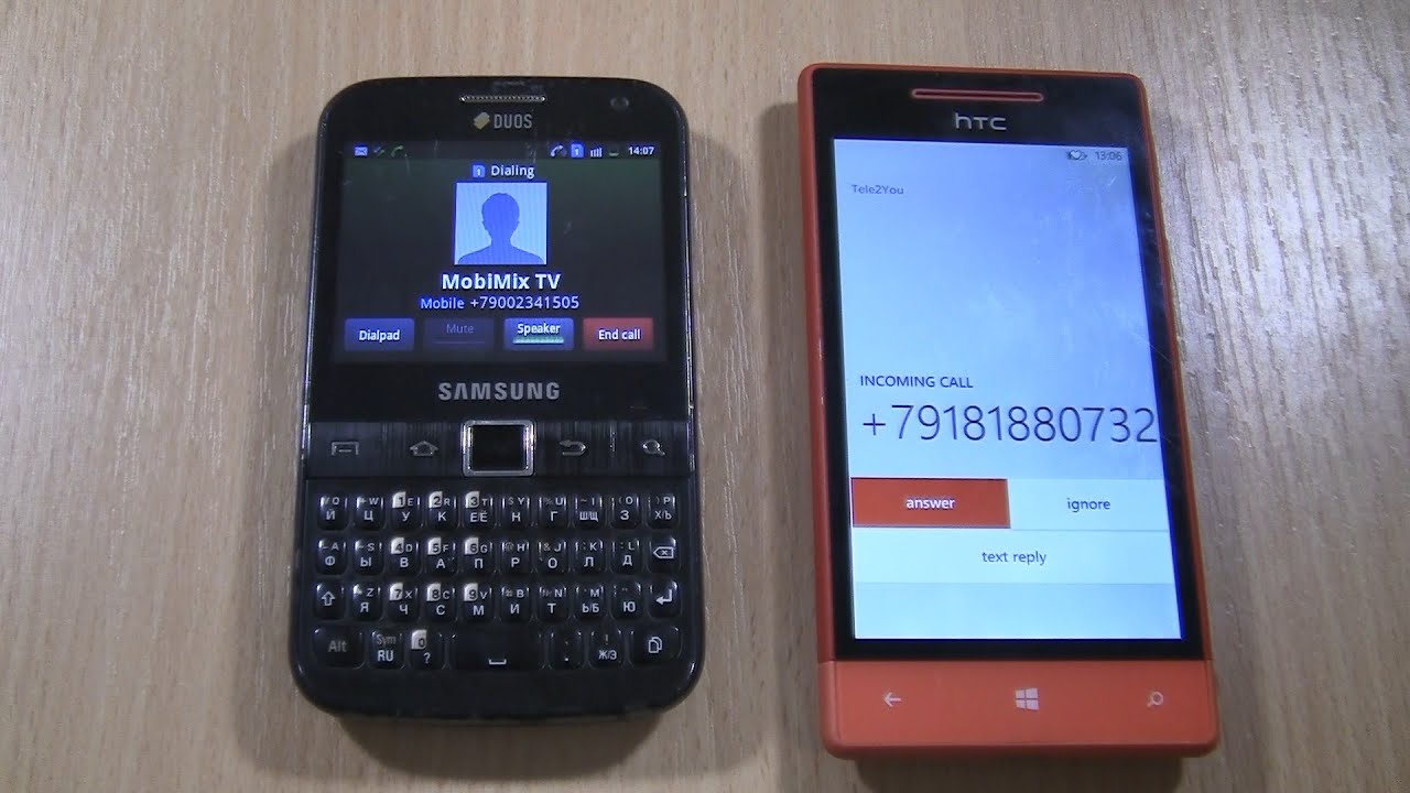 Incoming + Outgoing call at the Same Time   Samsung Galaxy Y Pro +HTC 8S