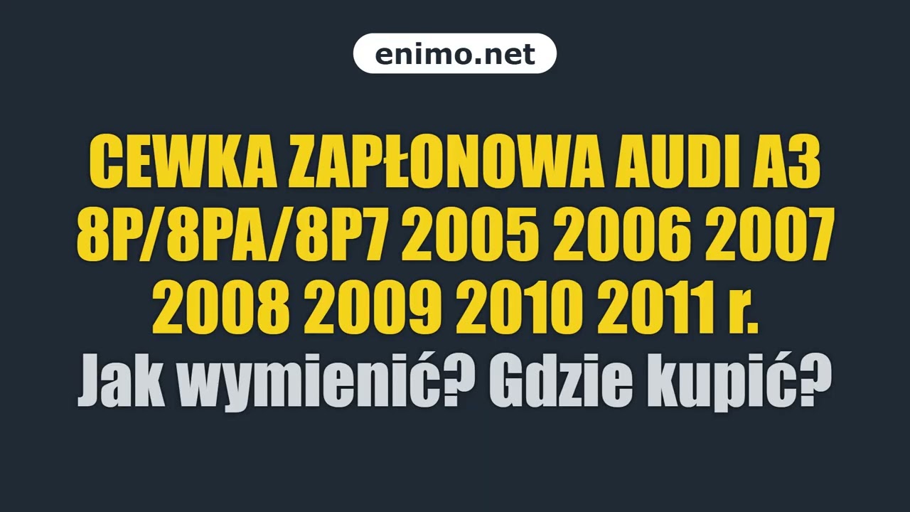 CEWKA ZAPŁONOWA AUDI A3 8P/8PA/8P7 2005 2006 2007 2008 2009 2010 2011 r. Jak wymienić? Gdzie kupić?