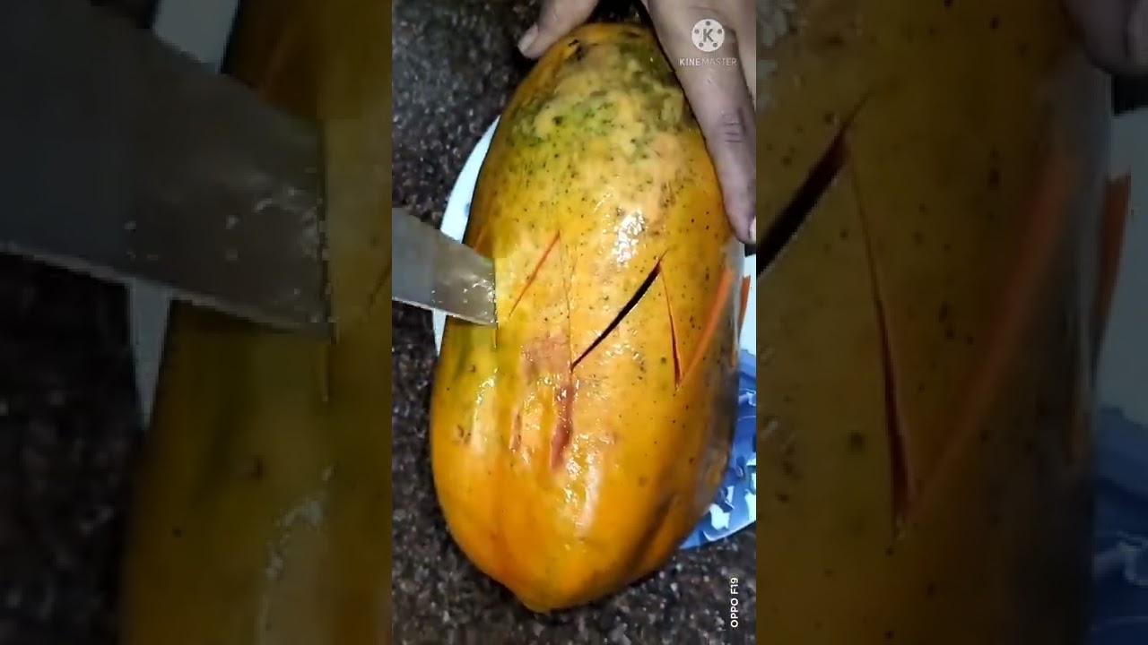 how to cut papaya easy way to prepare papay flower  design youtube shorts
