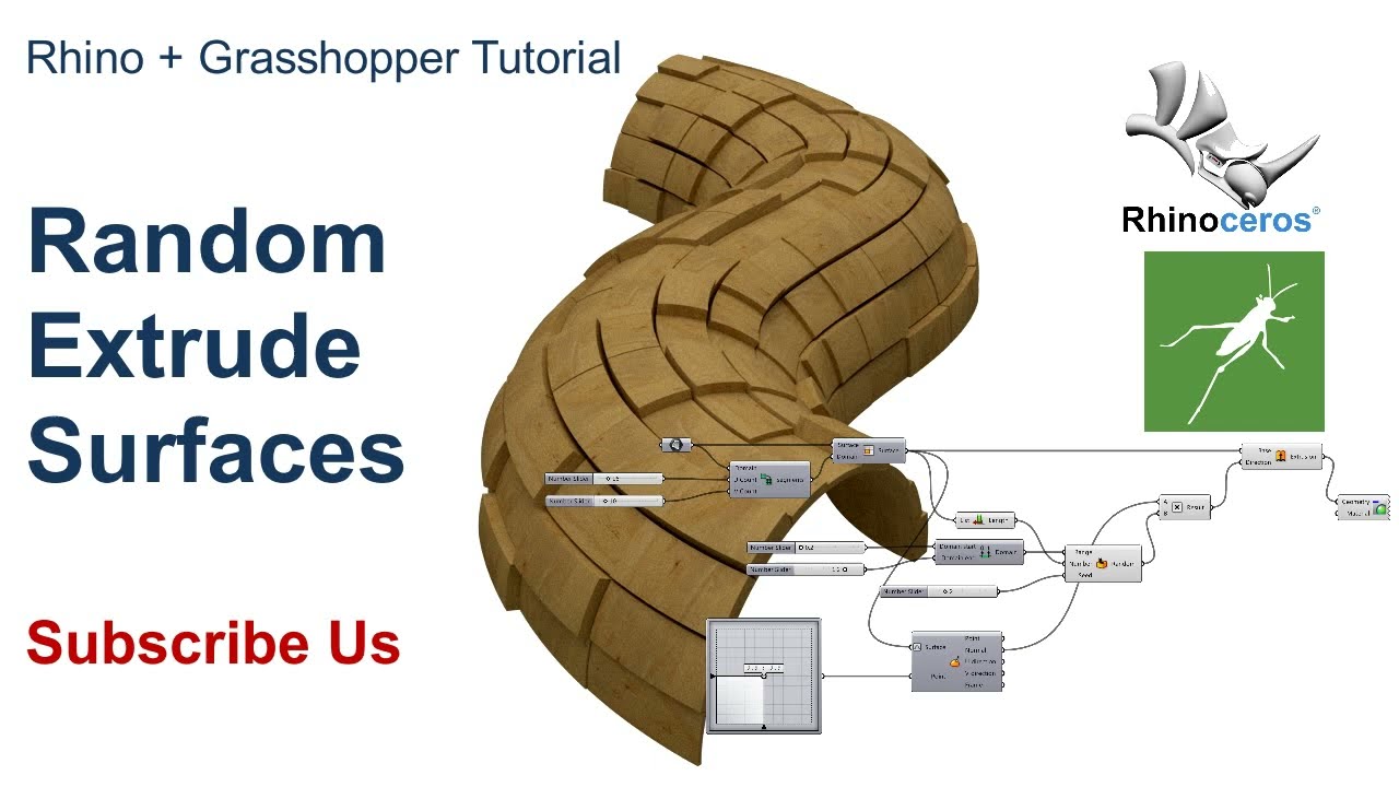 Rhino+Grasshopper : Random Extrude Surfaces