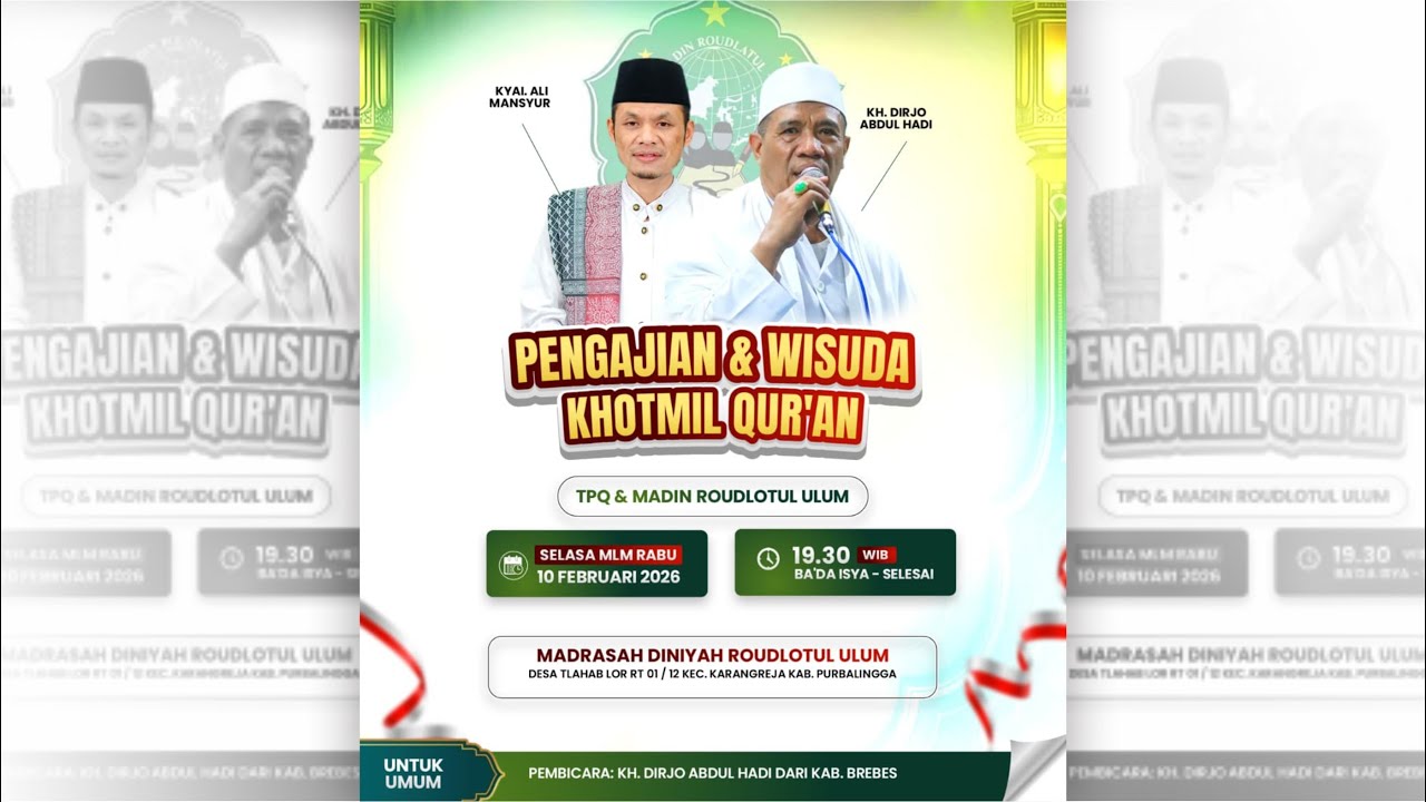 HAFLAH ATTASYAKUR LI KHOTMIL QUR'AN WAL KUTUB KE 15 MADIN RAODLOTUL 