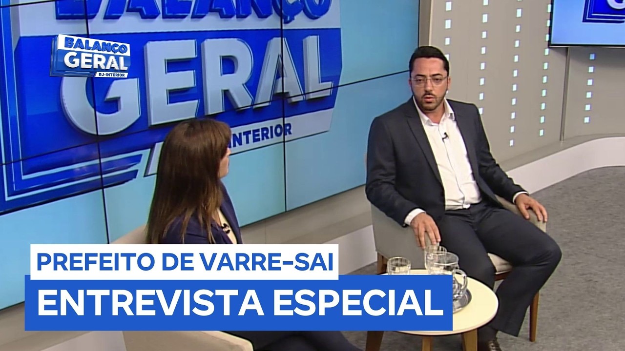 Prefeito de Varre-Sai (RJ) fala sobre gestão no estúdio do Balanço Geral